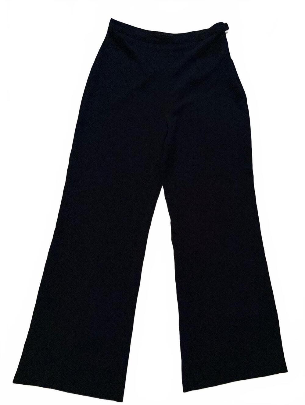 American Apparel Black Wide Leg High Rise Trousers Pants L